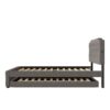 Queen Size Upholstered Platform Bed With Twin Size Trundle And 2 Sets Of USB Ports On Each Side - Gray - Image 9