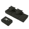 Modern Oversized Modular Sectional Sofa With 2 Ottoman And 2 Seat, Sparkling Chenille Fabric Soft Cushion Sofa With 4 Pillows, 4 Pieces Diy Combination Tufted Sofa, No Assembly Required - Black - Image 25