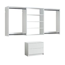 Devi - Wall Mounted Wood Closet System Modular Versatility And Warm - White