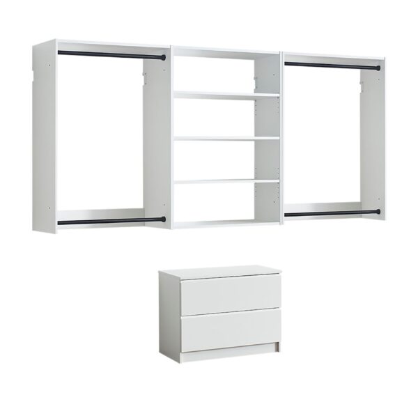 Devi - Wall Mounted Wood Closet System Modular Versatility And Warm - White