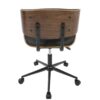 Lombardi - Mid-Century Modern Adjustable Office Chair With Swivel - Walnut / Black - Image 5