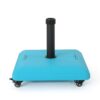 Stylish Concrete Square Wheelie Umbrella Base With Stainless Steel Pole Handle - Teal - Image 9