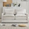 Cozy Upholstered Loveseat Sofa Oversized Comfy Comfy Cloud Sofa Double Cushion Loveseat Sofa Plush Cushion Sofa Couch For Living Room - Beige - Image 7