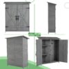 Outdoor Storage Shed With Lockable Door, Wooden Tool Storage Shed With Detachable Shelves & Pitch Roof - Gray - Image 3