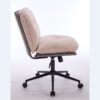 Oversize Seat Cirss Cross Chair With Wheels, Elegant Design Computer Chair, Adjustable Height 360 Degree Rolling Swivel Home Office Chair For Small Space, Dressing Room, Living Room - Pink / Gray - Image 14