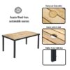 All Weather 7 Piece Patio Dining Table Set With Umbrella Hole - Brown / Gray - Image 5