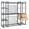 Open Style Wardrobe With Hanging Rails, Shelves And Drawers - Black - Image 18