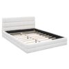 Queen Size Upholstered Platform Bed With Headboard - White - Image 11