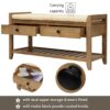 Shoe Rack With Cushioned Seat And Drawers Multipurpose Entryway Storage Bench - Old Pine - Image 4