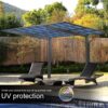 Outdoor Carport, Single Carport Aluminum Metal Frame And Polycarbonate Panels Car Port For Outdoor Driveway Car, Truck - Charcoal - Image 3