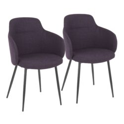 Boyne - Contemporary Chair (Set of 2) - Black / Purple