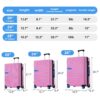 Contrast Color 3 Piece Luggage Set Hardside Spinner Suitcase With Tsa Lock 20" 24' 28" Available - Pink - Image 2