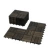 Acacia Wood Interlocking Deck Tiles Checker Pattern Outdoor Flooring - Dark Brown - Image 22