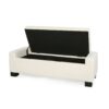 Elegant Ottoman Bench With Textured Fabric, Hinged Lid For Seating And Storage - White - Image 11