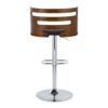 Cosi - Mid-Century Modern Adjustable Barstool With Swivel With Rounded Rectangle Footrest (Set of 2) - Chrome / Brown - Image 5