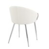 Claire - Contemporary / Glam Chair (Set of 2) - Chrome / White - Image 4
