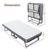 Folding Bed With Mattress, Sportable Foldable Bed With Storage Cover, Srollaway Bed For Adults With Memory Foam Mattress And Metal Frame, Scot Size Guest Bed On Wheels - Black - Image 2