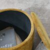 Classic Chenille Storage Ottoman Set With Drum Shaped Stool And Panel - Dark Yellow - Image 15