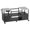 Outdoor Grill Table For Big Egg Style Bbq With Metal Grill Cart And Storage Box And Metal And Stainless Steel - Black / Silver - Image 16