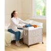 Laundry Hamper With Lid PE Rattan Powder Coating Frame Clothes Hampers With 2 Removable Bags, Wheels, 160L - Gray - Image 16