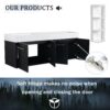 Modern Wall Mounted Bathroom Vanity With Double Resin Sink And Storage Rack - Black Chestnut - Image 7
