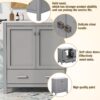 Bathroom Vanity With Single Sink, Combo Cabinet Undermount Sink, Bathroom Storage Cabinet With Two Doors And A Drawer, Soft Closing, Multifunctional Storage, Solid Wood Frame - Gray - Image 5