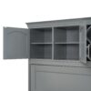 Queen Size Murphy Wall Bed With Top Cabinets & Wine Rack - Gray - Image 11
