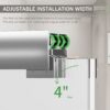 Double Sliding Shower Door, Semi Frameless Bypass Bathroom Sliding Door With 1 / 4" (6Mm) Tempered Glass For Walk In Shower - Brushed Nickel - Image 6