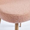 Modern Dining Chair (Set of 2) With Iron Tube Wood Color Legs, Shorthair Cushions And Comfortable Backrest, Suitable For Dining Room, Living Room, Cafe, Simple Structure - Light Beige - Image 21