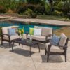 Honolulu - 4 Pieces Wicker Set Outdoor Seating - Brown / Tan With - Image 2