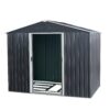 Outdoor Metal Storage Shed With Floor Base - Black - Image 9