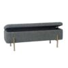 Upholstered Storage Bench Rectangular Ottoman Entryway Bench Storage Chest With Padded Seat Bed End Stool For Hallway Living Room Bedroom - Green - Image 7