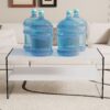 Modern Double Rectangular Coffee Table With Storage Function And Transparent Tempered Glass - White - Image 7
