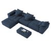 Modern Oversized Modular Sectional Sofa, Sparkling Chenille Soft Cushion Sofa With 6 Pillows, 6 Pieces Diy Combination Tufted Sofa, No Assembly Required - Blue - Image 21