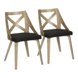 Charlotte - Farmhouse Chair (Set of 2) - White Washed / Charcoal