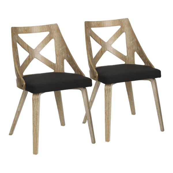 Charlotte - Farmhouse Chair (Set of 2) - White Washed / Charcoal