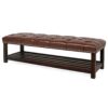 Bedroom End Of Bed Bench Tufted Upholstered End Of Bed Bench End Of Bed Entrance Shoe Bench, 60" With Nailhead Trim And Shelf Bedroom Upholstered Leather Bench Living Room Shoe Rack Footstool - Dark Brown - Image 8