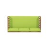 Claremont - 3 Seater Daybed Teak Acacia Wood Water Resistant Cushions - Green - Image 7