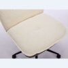 Oversize Seat Cirss Cross Chair With Wheels, Elegant Design Computer Chair, Adjustable Height 360 Degree Rolling Swivel Home Office Chair For Small Space, Dressing Room, Living Room - Dark Gray / White - Image 9