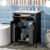 Bathroom Vanity Combo With Ceramic Sink, Luxurious Space-Saving Vanity, 2 Soft Close Doors - Black - Image 22