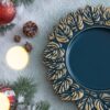 Plastic Charger Plate (Set of 8) - Blue / Gold - Image 3