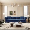3 In 1 Pull Out Sofa Bed, Convertible Sleeper Sofa Bed, King Size Sofa Bed, Chaise Lounge, Velvet T3 Seater Sofa With Movable Ottoman, Tufted Design - Blue - Image 7