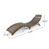 Lahaina - Wood Foldable Chaise Lounge Acacia Outdoor Relaxation Chair - Gray - Image 2