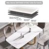 70.87" Modern Artificial Stone White Curved Golden Metal Leg Dining Table, Can Accommodate 6-8 People - White / Gold - Image 11