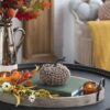 Chenille Weighted Pumpkin Ornament Decor For Holiday Harvest Festival Fall Festival & Thanksgiving (Set of 2) - Dark Brown - Image 3