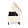 Juliana - Contemporary Storage Ottoman With Button Tufted Diamond Stitching - Beige - Image 7