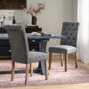 Contemporary Dining Chair (Set of 2) With Button Tufted Design - Charcoal - Image 3