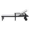 Jason - Chaise Lounge Adjustable Acacia Wood Outdoor Furniture - Black White - Image 9