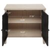 2 Door Carved Storage Cabinet With Adjustable Shelf, Accent Furniture For Living Room, Hallway, Kitchen - Black / Natural - Image 3