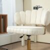 Modern Home Office Desk Chair With Wheels, Swivel, Height Adjustable - Beige - Image 11